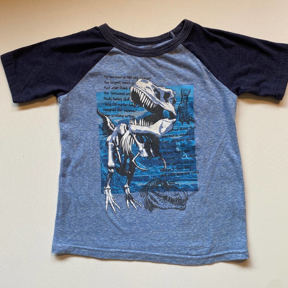 Jumping Beans Toddler Dinosaur Cotton Blend Baseball Short Sleeve Shirt (5T)